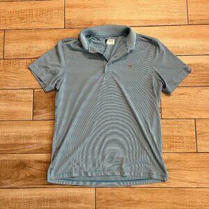 Mens Izod Golf Blue/White Stripe Polo - M